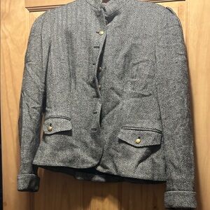 Chaps Black and White Herringbone Blazer